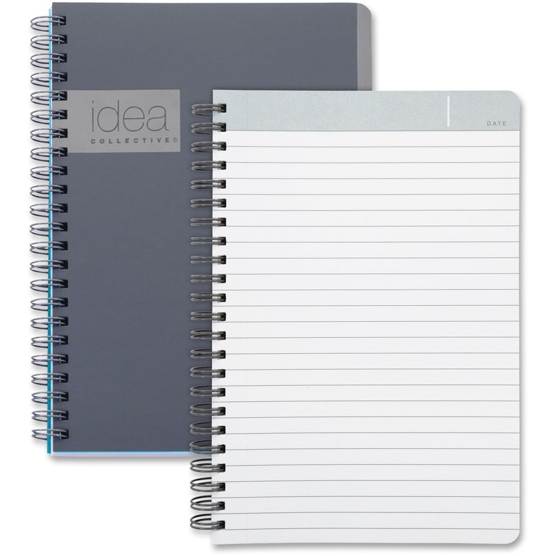 TOPS Idea Collective Professional Notebook – Twin Wirebound – College Ruled Front Ruling – 5″ x 8″ Sheet Size – Gray Cover – Soft Cover, Perforated – 1 Each