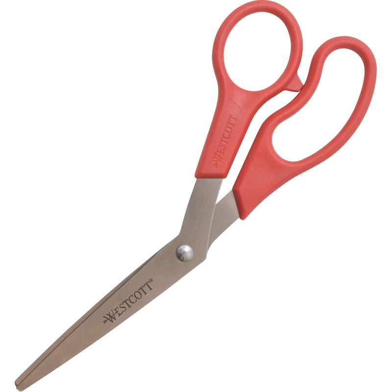Westcott All Purpose 8″ Bent Scissors – 3.50″ Cutting Length – 8″ Overall Length – Bent-left/right – Stainless Steel – Bent Tip – Stainless Steel – 1 Each