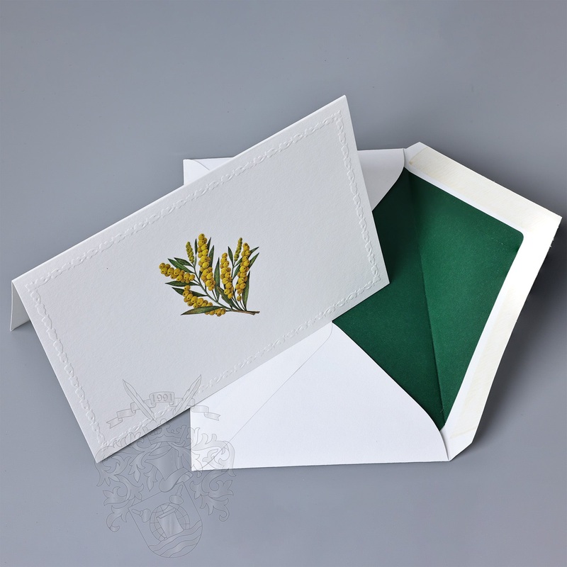 Yellow Mimosa Fold Notecards 3.33″ x 5.12″ (10ct.) | Rossi 1931 Italian Stationery