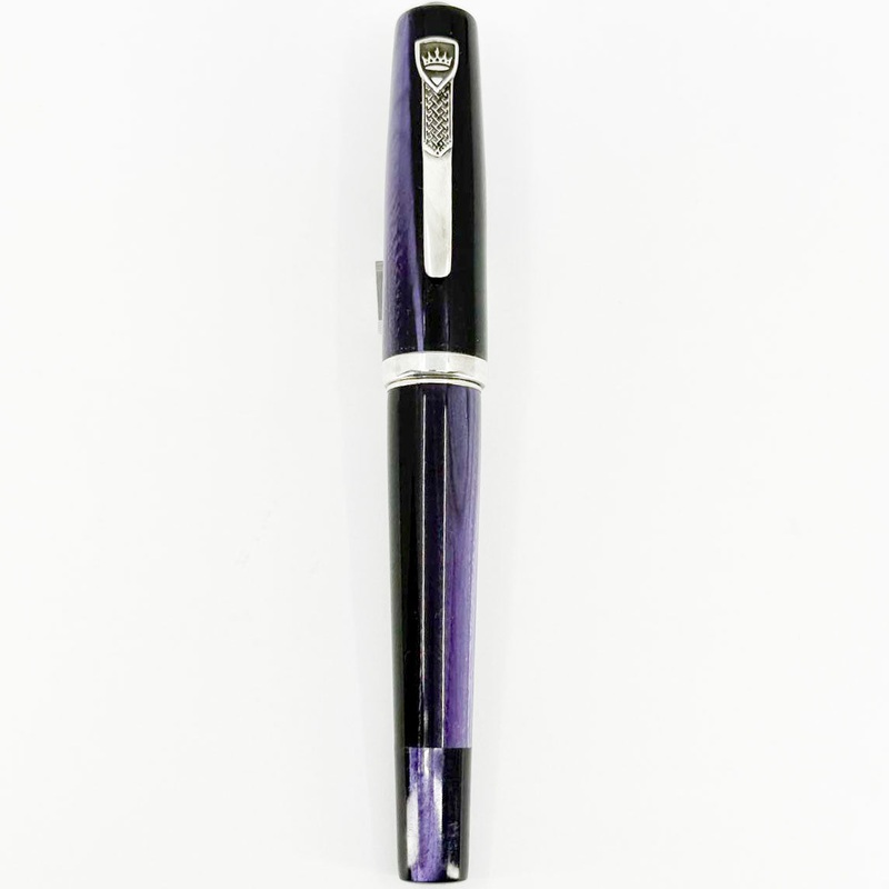 Krone Boulder Purple Haze Celluloid Fountain Pen – Fine 18kt Gold Nib