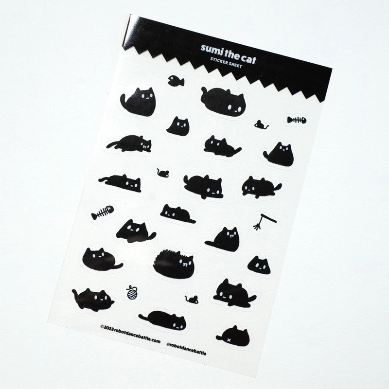 Robot Dance Battle – Sumi the Black Cat Sticker Sheet