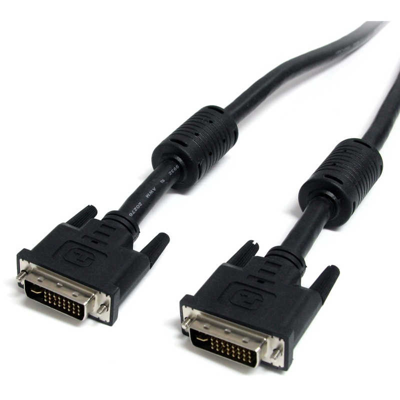 StarTech.com 10ft DVI-I Dual Link Monitor Cable – M/M – 10 ft DVI Video Cable for Video Device, Desktop Computer, Notebook, Monitor, Projector – First End: 1 x 29-pin DVI-I (Dual-Link) Digital Video – Male – Second End: 1 x 29-pin DVI-I (Dual-Link) Digita