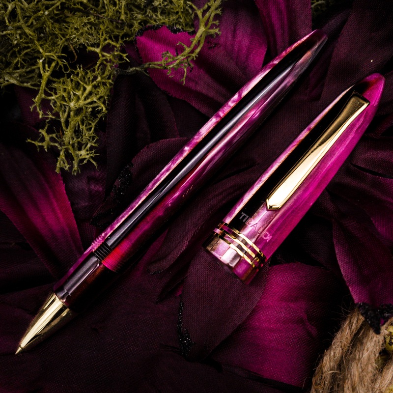 Tibaldi Bonania Zany Brown & Pink Rollerball Pen