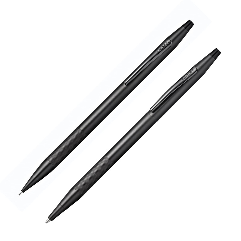 Cross Classic Century Ballpoint Pen & 0.7mm Mechanical Pencil Set in Black PVD with Micro Knurl Grip