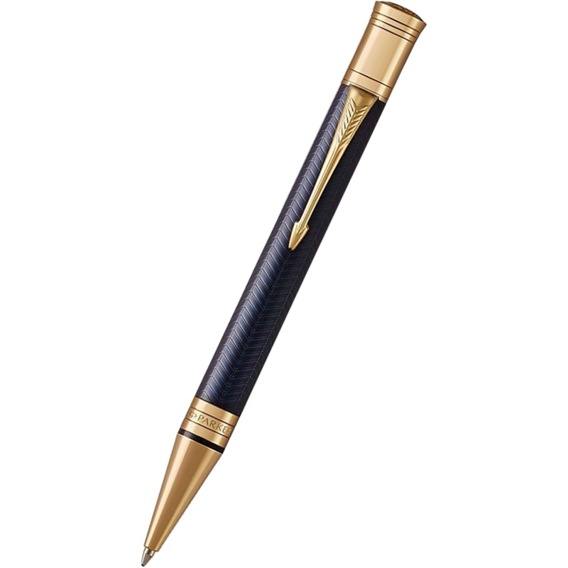 Parker Duofold Ballpoint Pen – Prestige Blue Chevron – Gold Trim