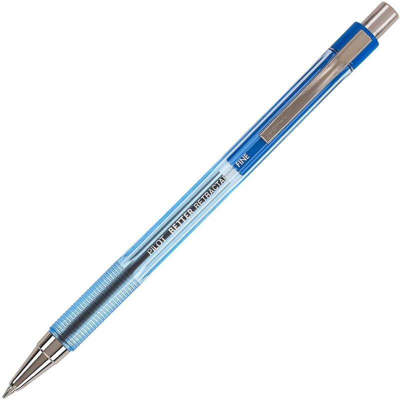 Pilot Better Retractable Ballpoint Pens – 0.7 mm Pen Point – Refillable – Retractable – Blue Ink – Translucent Barrel – 1 Dozen