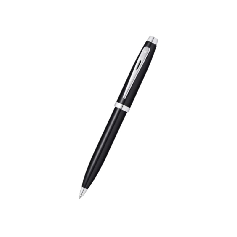 Sheaffer 100 E9338 Ballpoint Pen – Glossy Black Lacquer with Chrome Plated Trims