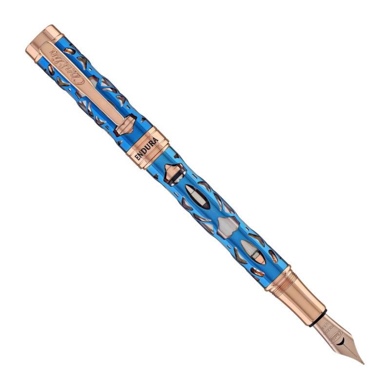 Conklin Endura Deco Crest Demo Blue Rosegold Fountain Pen Extra Fine (EF)