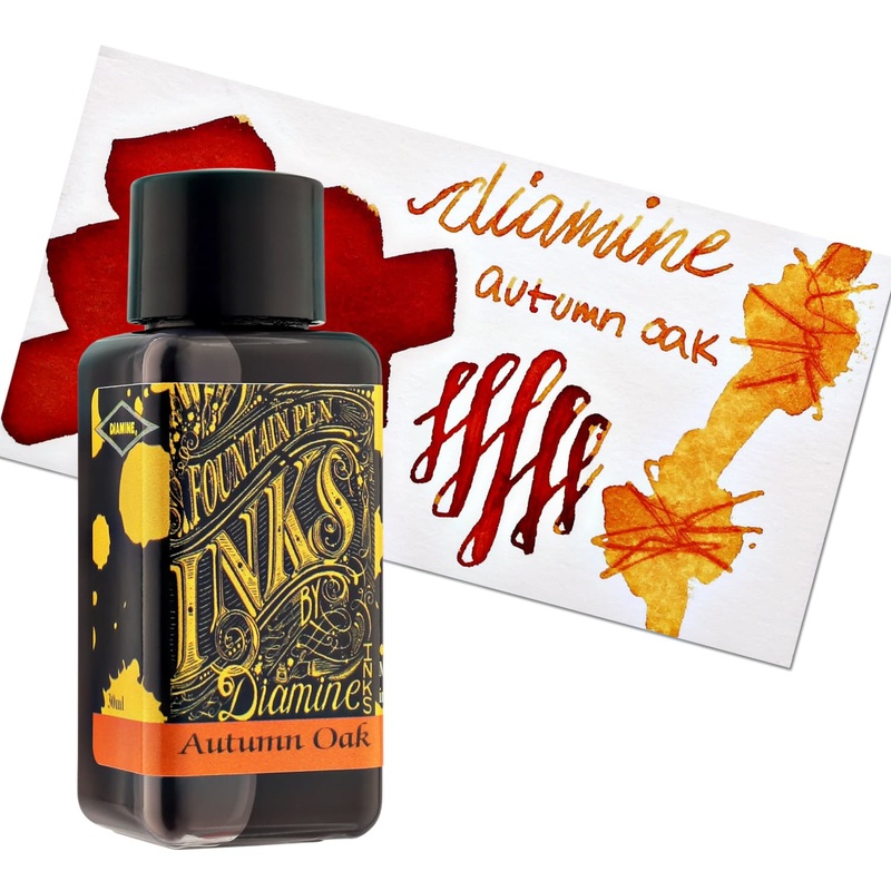 Diamine Classic Bottled Ink and Cartridges in Autumn Oak Orange 80ml