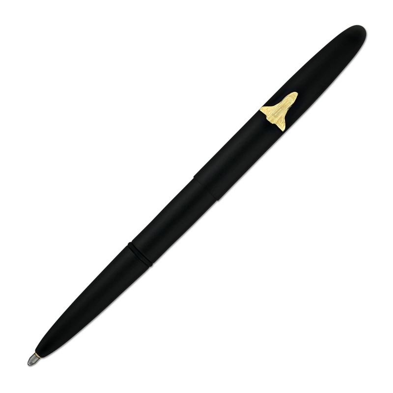 Fisher Space Pen Bullet Ballpoint Pen in Matte Black with Shuttle Emblem