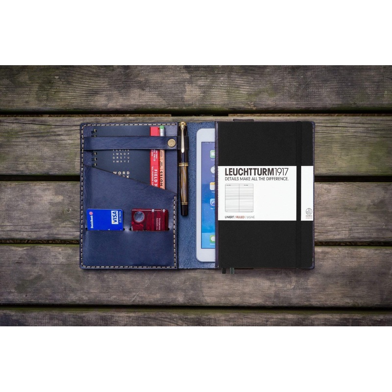 Leather Leuchtturm1917 A5 Notebook Cover – Navy Blue