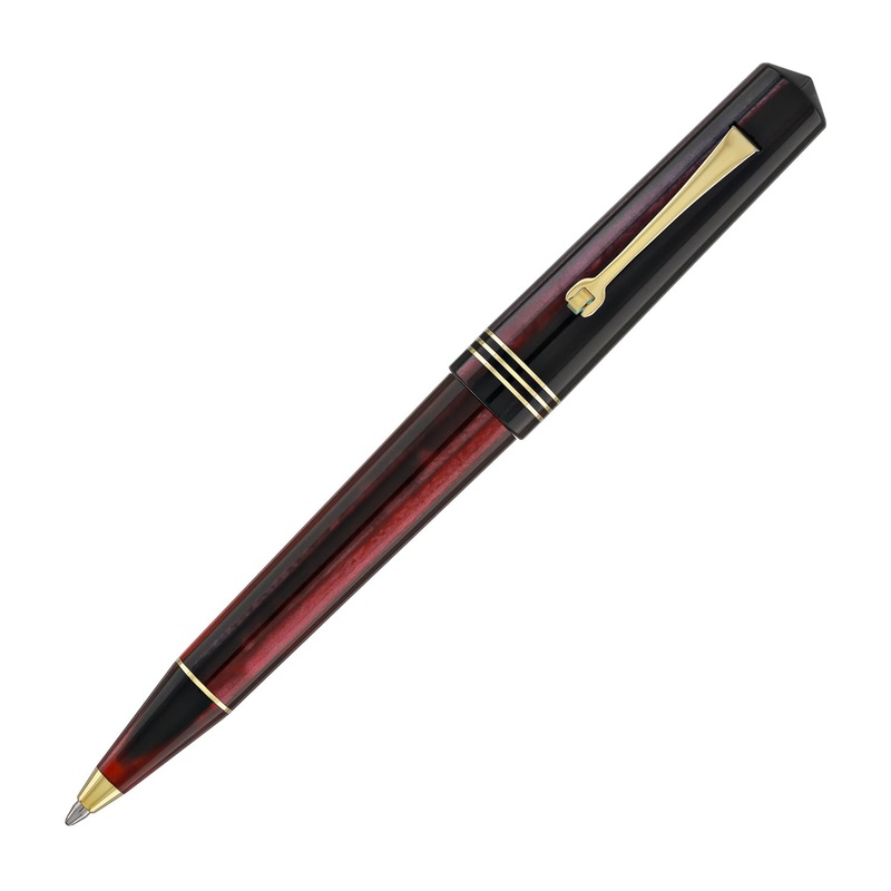 Leonardo Momento Zero Ballpoint Pen in Prune Gold Trim