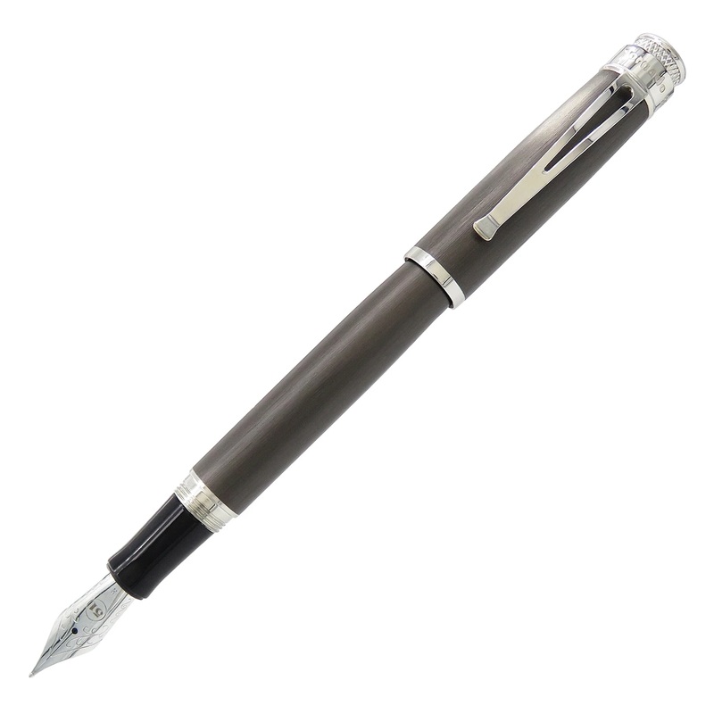 Retro 51 Tornado Platinum Executive – Black Nickel Fountain Pen Extra Fine