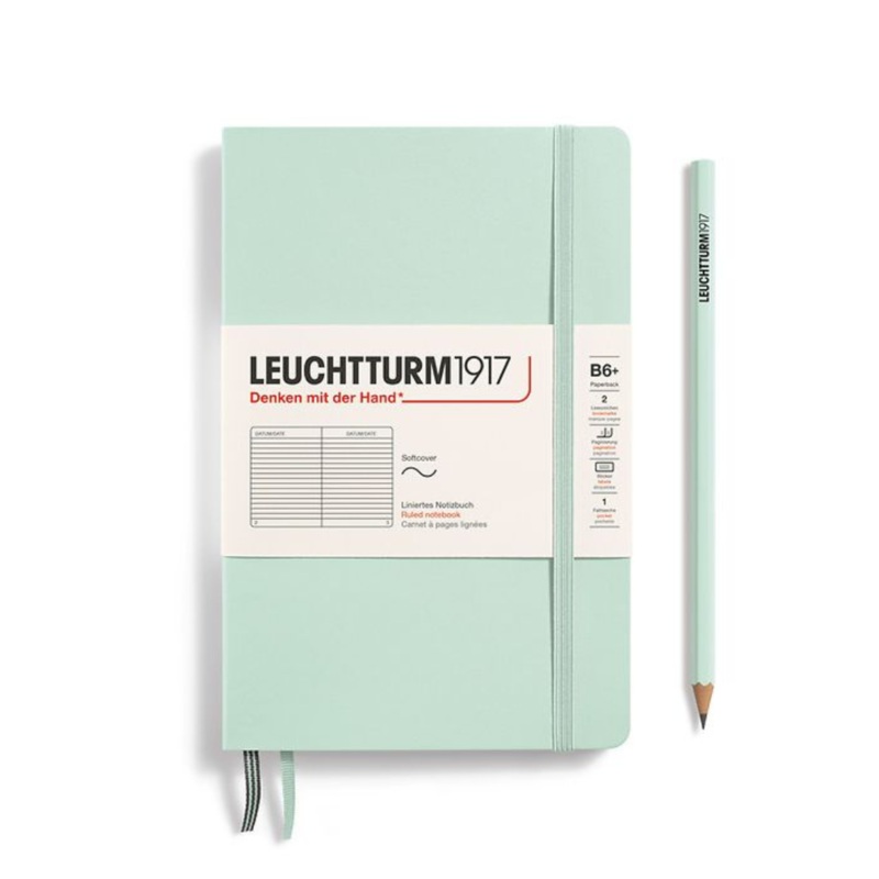 Leuchtturm1917 B6+ Softcover Paperback Notebook – Ruled / Mint Green