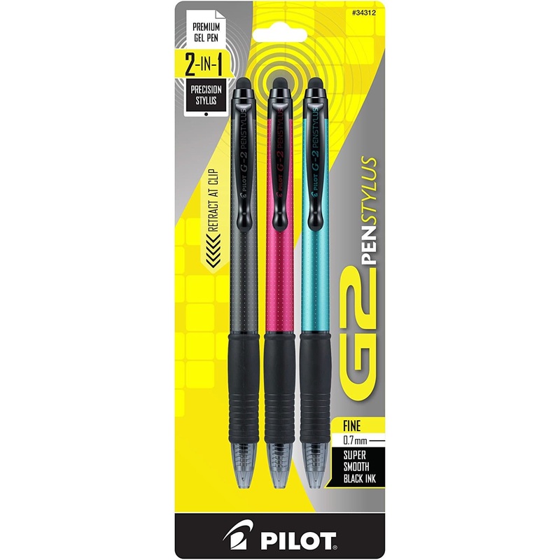 Pilot G2 Pen Stylus in Assorted Colors – Fine Point – Pack of 3