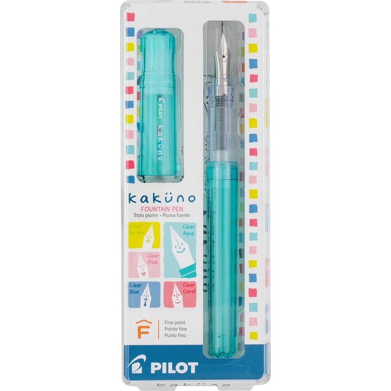 Pilot Kakuno Fountain Pen, Clear Aqua Fine