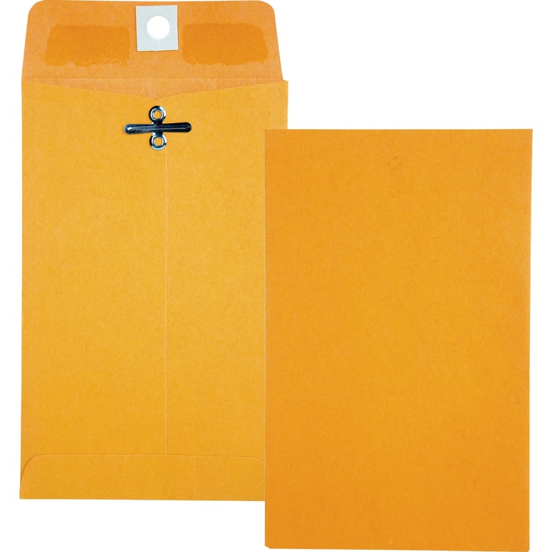 Quality Park 4 x 6-3/8 Clasp Envelopes with Deeply Gummed Flaps – Clasp – #15 – 4″ Width x 6 3/8″ Length – 28 lb – Gummed – Kraft – Kraft – 100 / Box