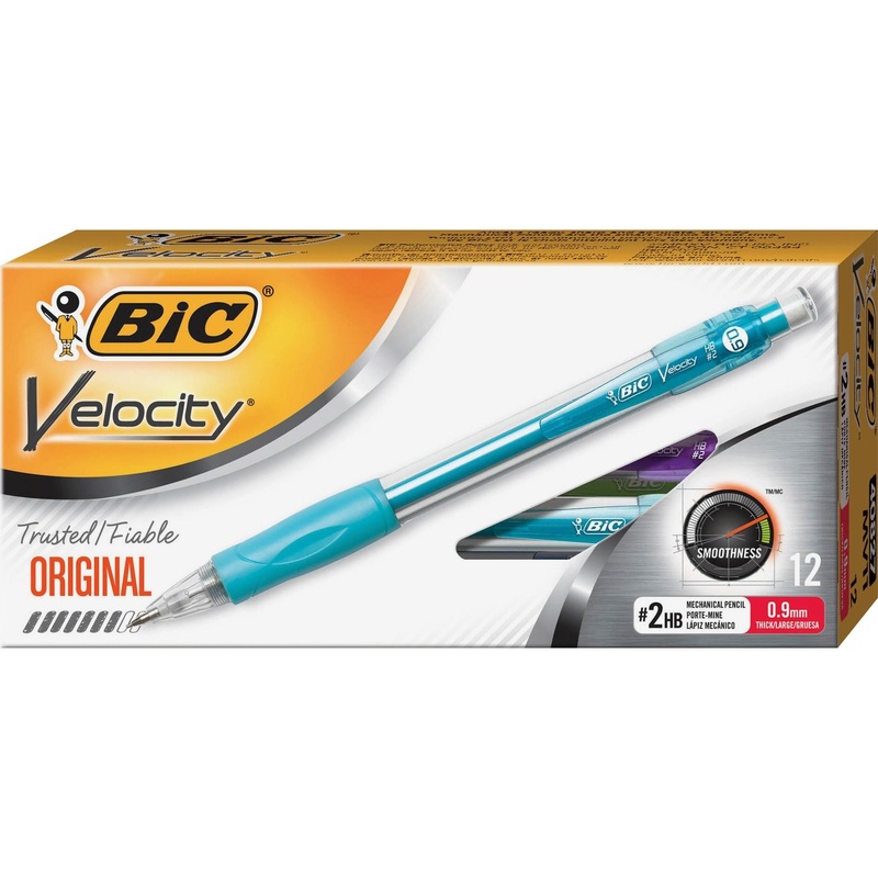 BIC Mechanical Pencils – 0.9 mm Lead – #2 – Refillable – Turquoise Barrel – 1 Dozen
