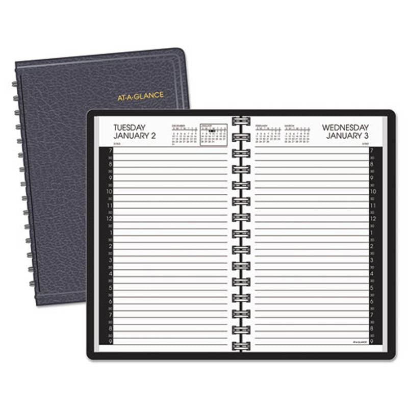 Daily Appointment Book with 30-Minute Appointments, 4 7/8″ X 8″, White, 2026