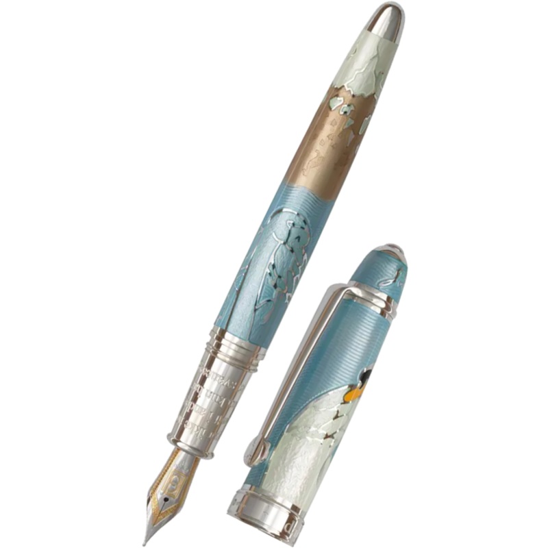 David Oscarson Hans Christian Andersen Fountain Pen – Azure Copper White Fine