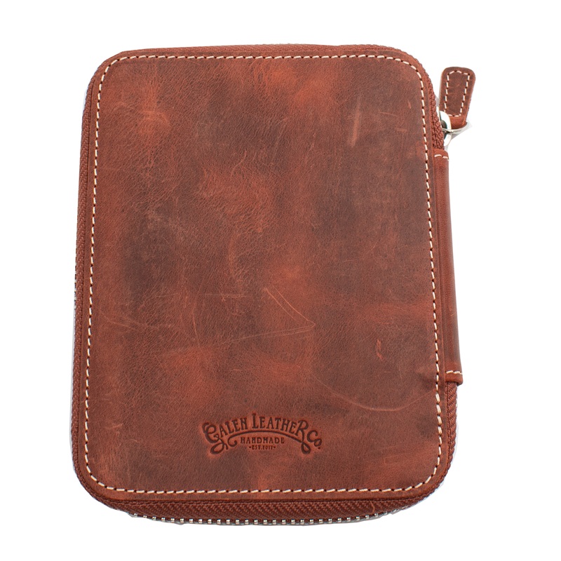 Galen Leather Co. Zippered 10 Slot Pen Case – Crazy Horse Orange