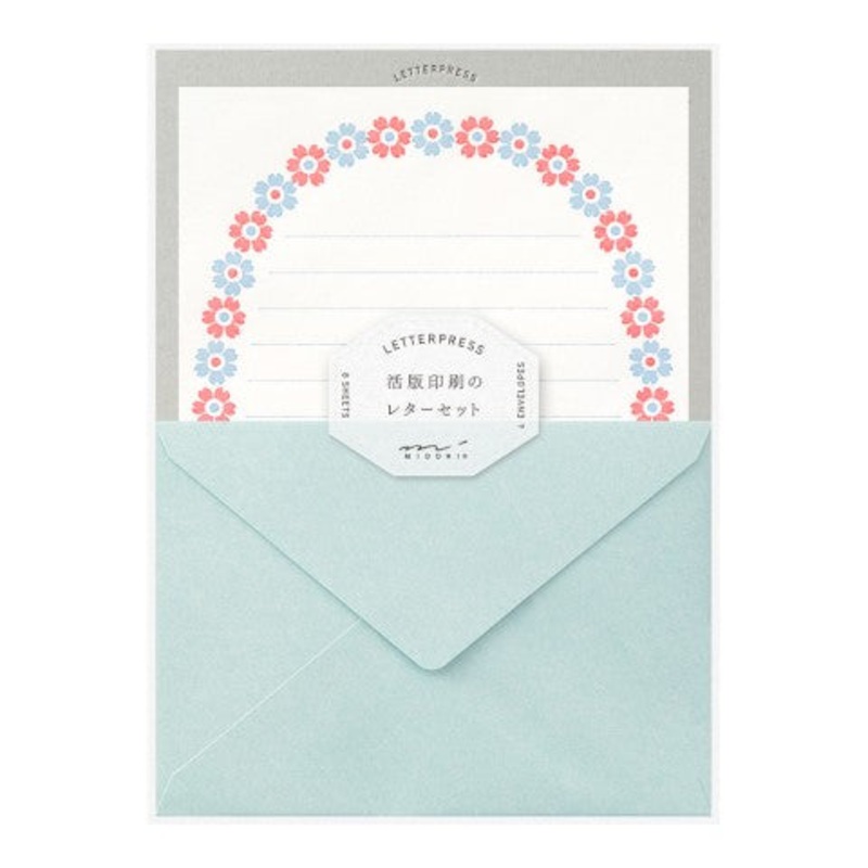 Midori Letter Set – Letterpress Flower