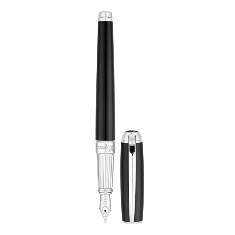 S.T. Dupont Line D Large Fountain Pen – Black & Palladium Extra Fine