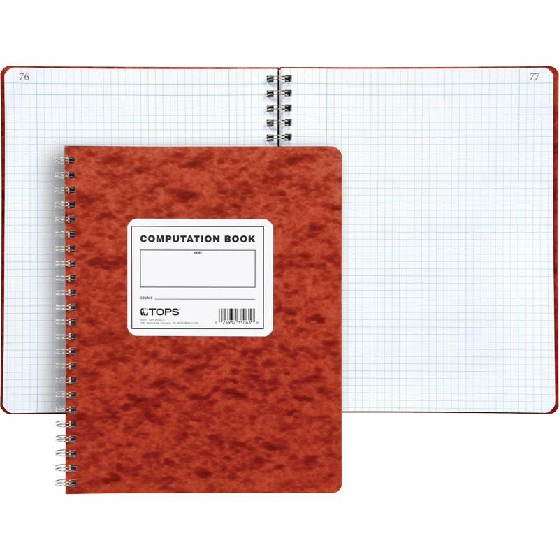 TOPS Engineer’s Research & Computation Book – 76 Sheets – Wire Bound – 9 1/2″ x 11 3/4″ Sheet Size – Ivory Paper – Red Cover – Numbered, Heavyweight – 1 Each