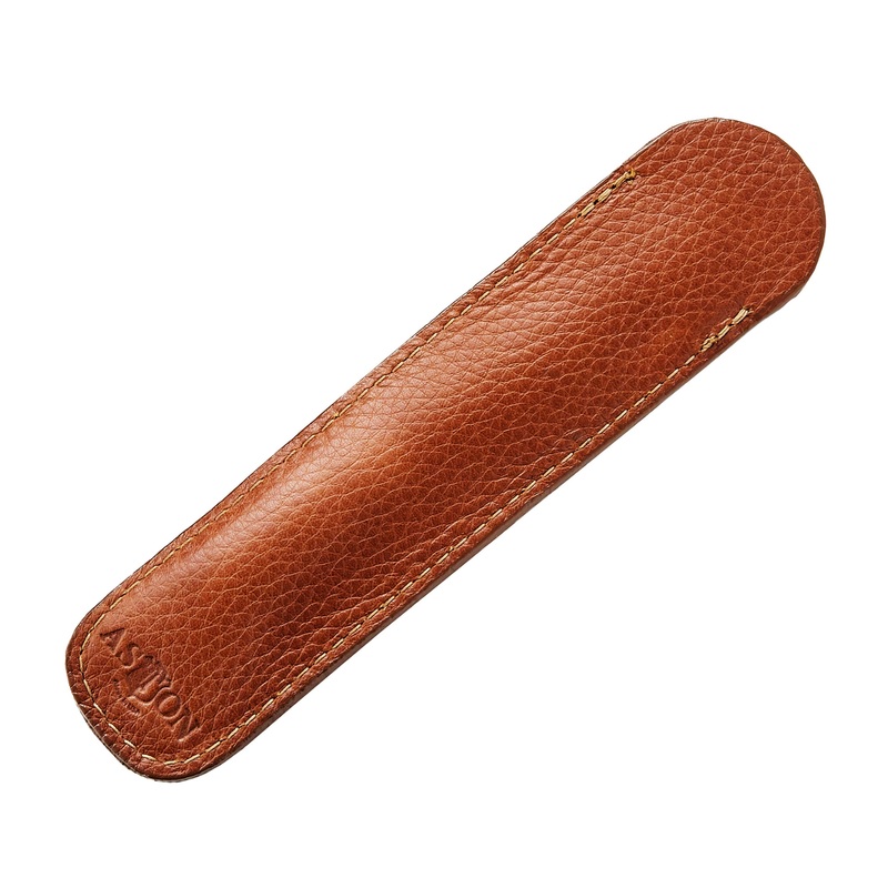 Aston Leather Single Slip Pen Pouch – Tan
