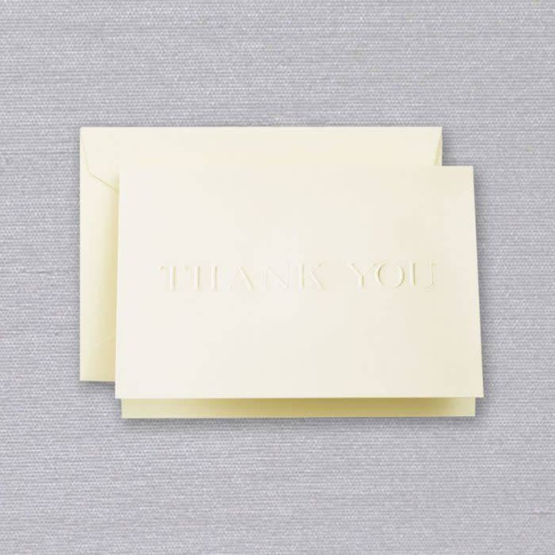 Crane Blind Embossed Thank You Note (10 ea)