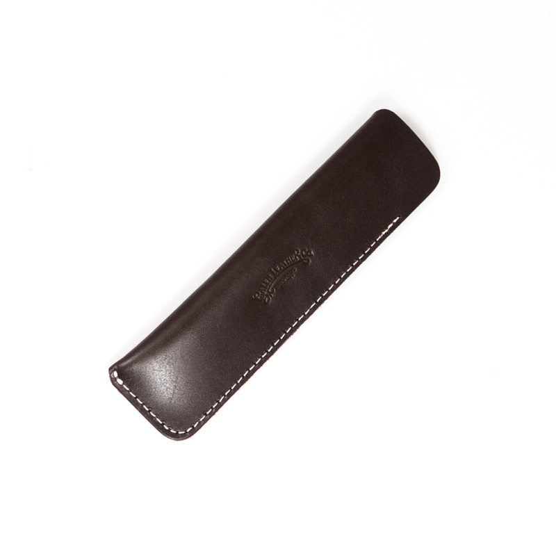 Galen Leather Single Fountain Pen Sleeve – Dark Brown
