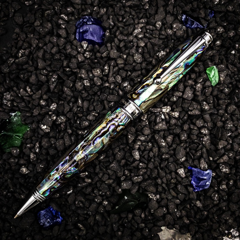 Monteverde Invincia Limited Edition Abalone Shell Ballpoint Pen, Chrome Trim