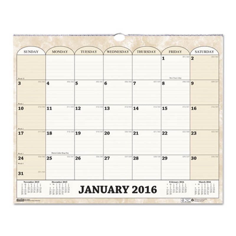 Monthly Horizontal Wall Calendar, 15″ X 12″, 2026