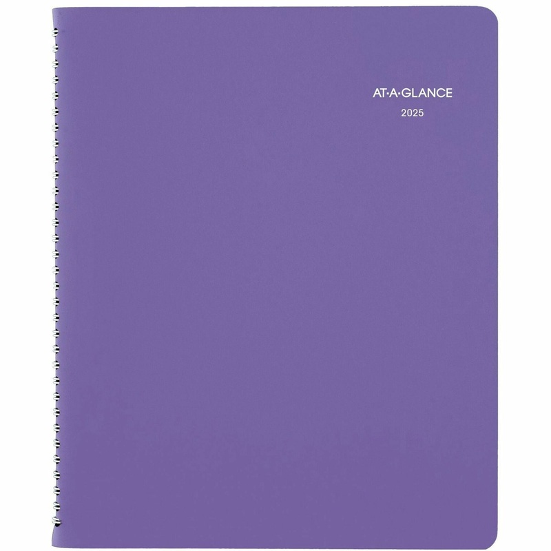 At-A-Glance Beautiful Day Appointment Book – Julian Dates – Weekly, Monthly – 13 Month – January 2025 to January 2026 – 7:00 AM to 8:00 PM – Hourly – 1 Week, 1 Month Double Page Layout – 8 1/2″ x 11″ Sheet Size – Wire Bound – Multi – Purple Cover – 11.1″