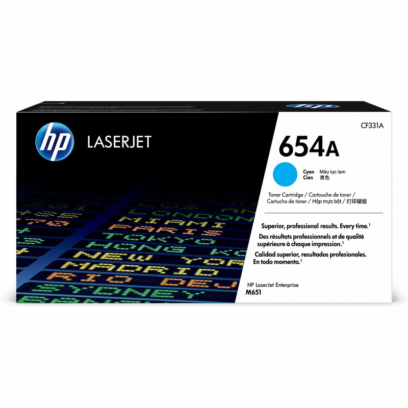 HP 654A (CF331A) Original Laser Toner Cartridge – Single Pack – Cyan – 1 Each – 15000 Pages