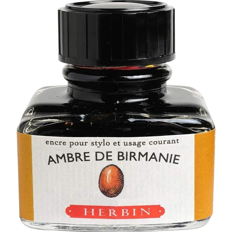 J. Herbin Fountain Pen Ambre De Birmanie Bottled Ink