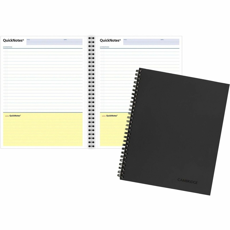 Mead QuickNotes Professional Planner Notebook – Action – 8 1/2″ x 11″ Sheet Size – Spiral Bound – Assorted – Linen – Perforated, Pocket, Notes Area – 1 Each
