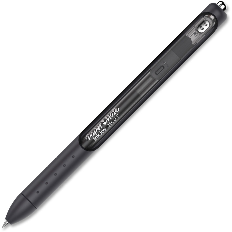 Paper Mate InkJoy Gel Pen – 0.5 mm Pen Point – Retractable – Black Ink – Gel-based – Black Barrel – 1 Dozen