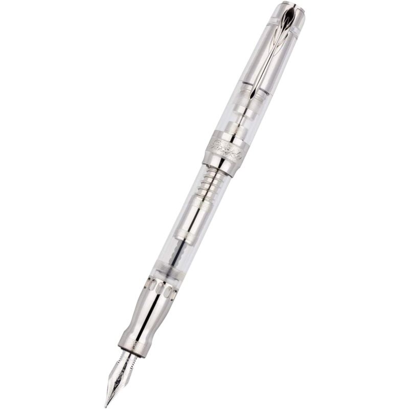 Pineider Mystery Filler Demonstrator Fountain Pen – White Sugar Flex Extra Fine