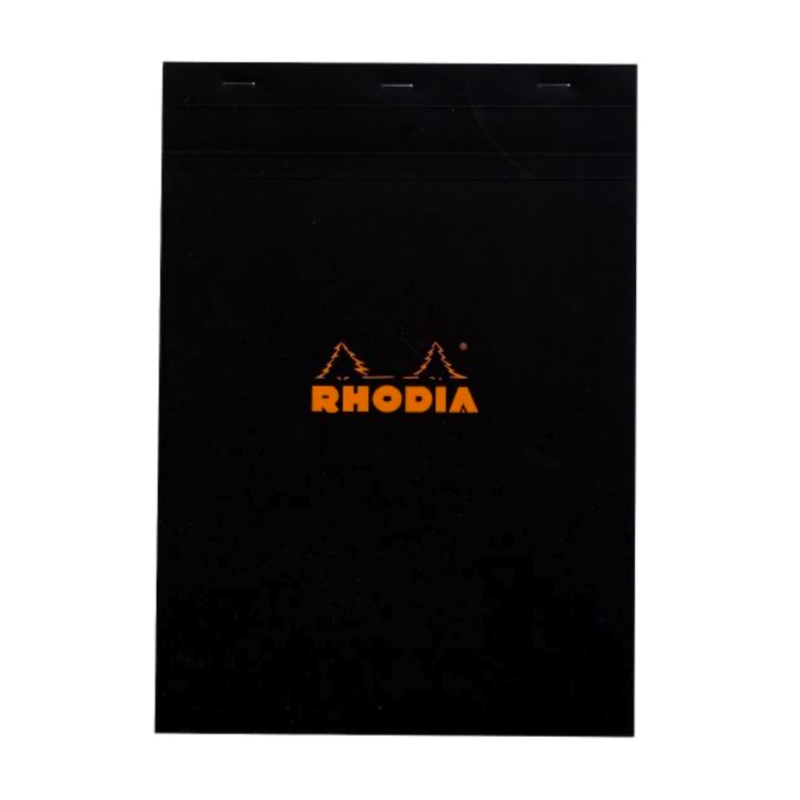 Rhodia #18 Top Staplebound A4 Blank Notepad – Black