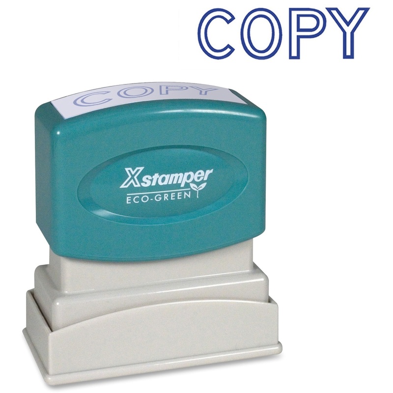 Xstamper COPY Title Stamp – Message Stamp – COPY – 0.50″ Impression Width x 1.63″ Impression Length – 100000 Impression(s) – Blue – Recycled – 1 Each