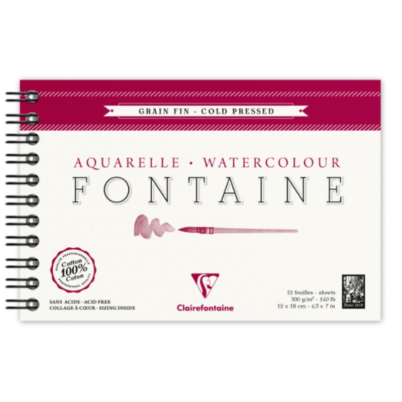 Clairefontaine Fontaine 300gsm Cold Pressed Watercolor Notebook