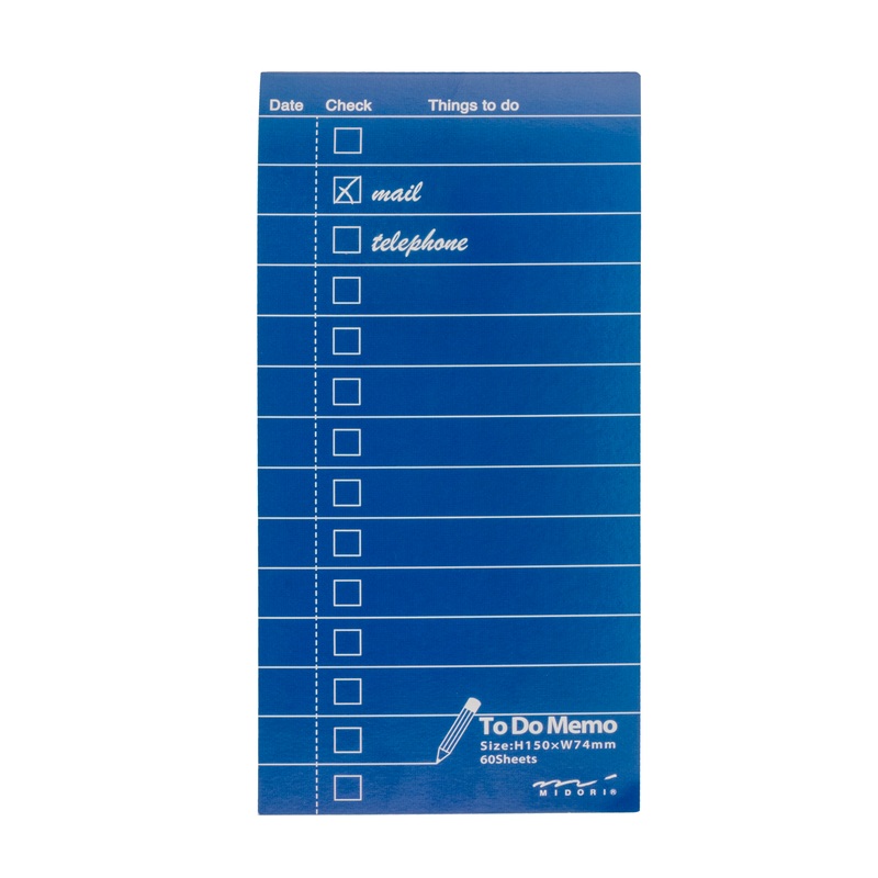 Midori Memo Pad – To Do List Navy