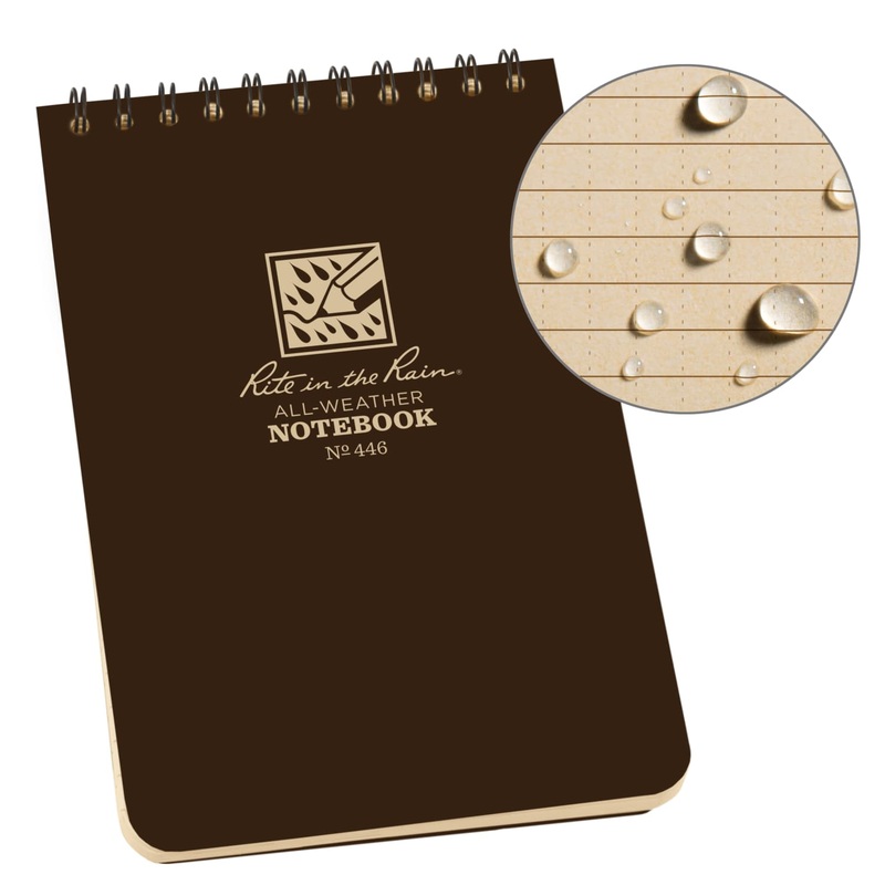 Rite In The Rain Weatherproof Top Spiral Universal Notebook 4″ x 6″ – Brown