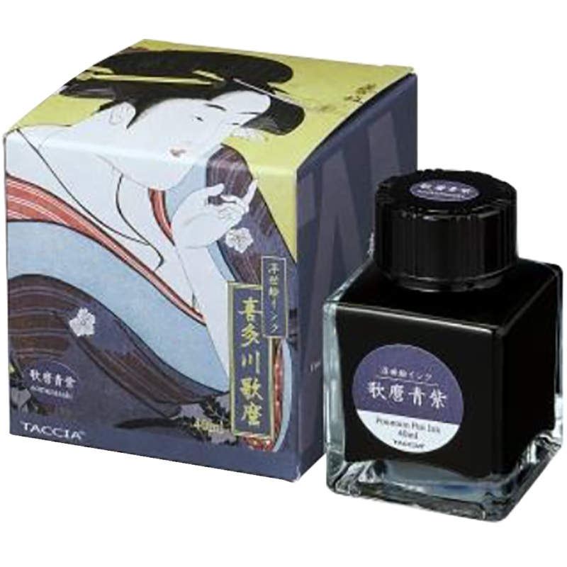 Taccia Ukiyo-e Ink Bottle – Utamaro-Aomurasaki – 40 ml (Ver. 2)