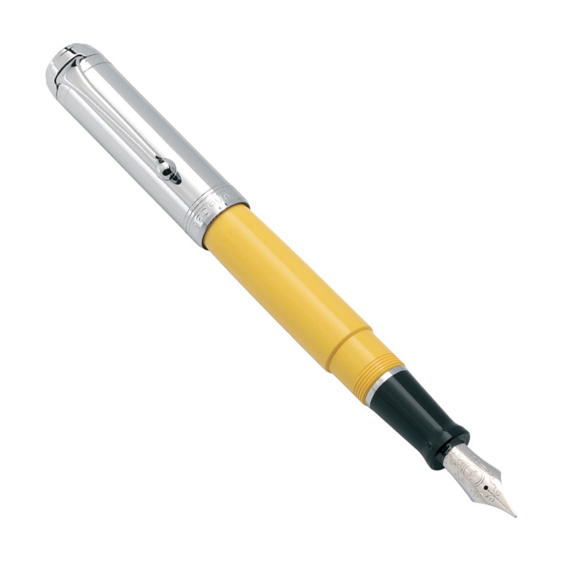 Aurora Talentum Yellow w/ Chrome Cap Fountain Pen Extra Fine (EF)