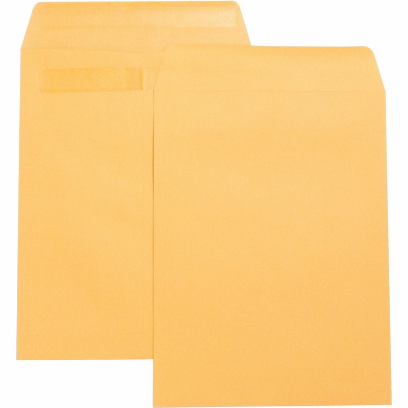 Business Source Press-To-Seal Catalog Envelopes – Catalog – 9″ Width x 12″ Length – 28 lb – Self-sealing – Brown Kraft – Kraft – 100 / Box