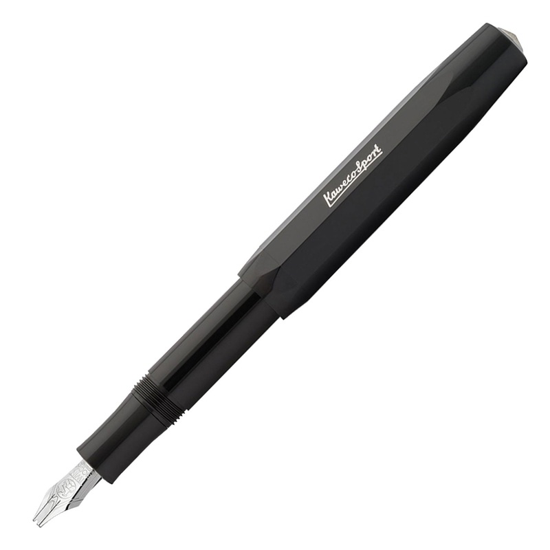 Kaweco Twin Calligraphy Fountain Pen with Optional Clip – Black Twin