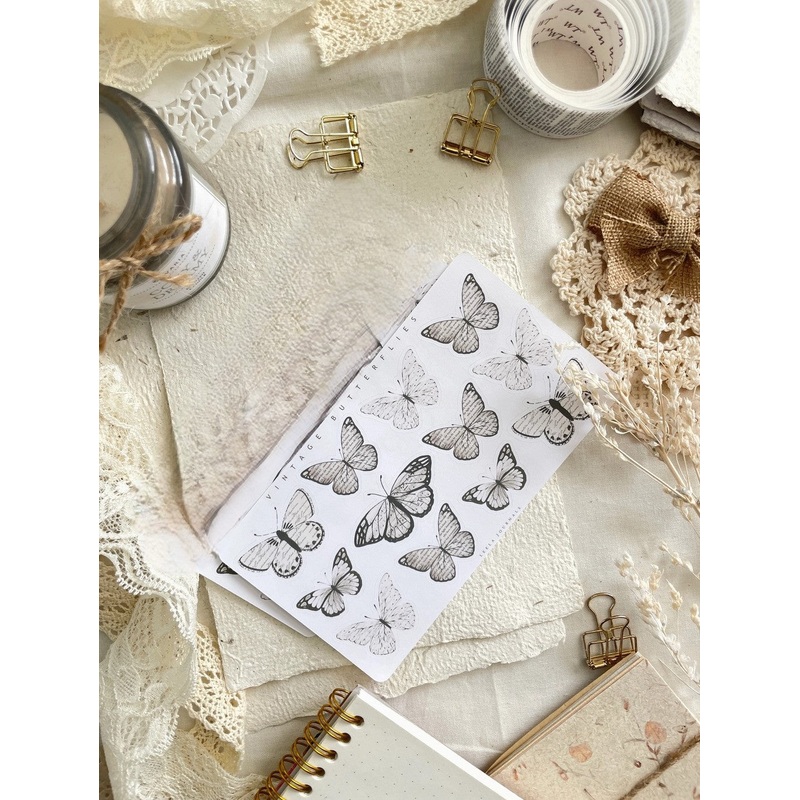 Leelajournals Vintage Butterfly Sticker Sheet