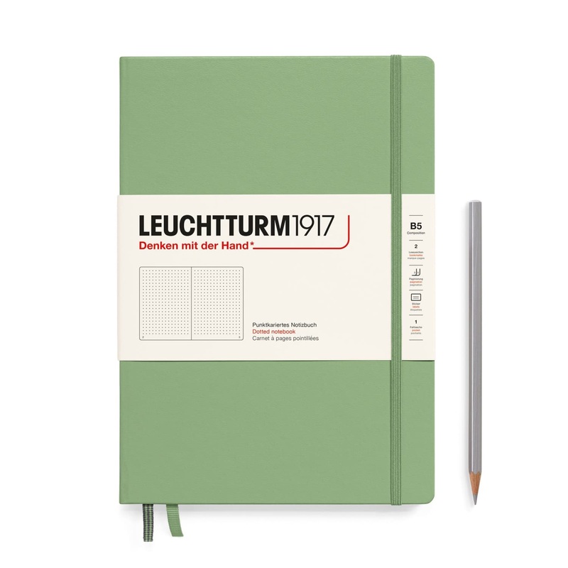 Leuchtturm 1917 Composition Hardcover Dot Grid Notebook in Sage – B5